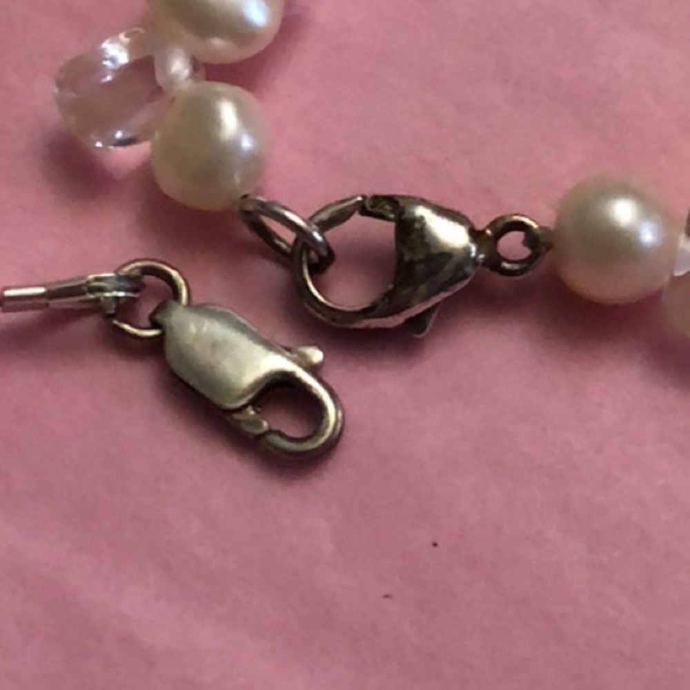 Freshwater Pearl & Qtz Crystal 3pc Set-Sterling - Picture 5 of 5